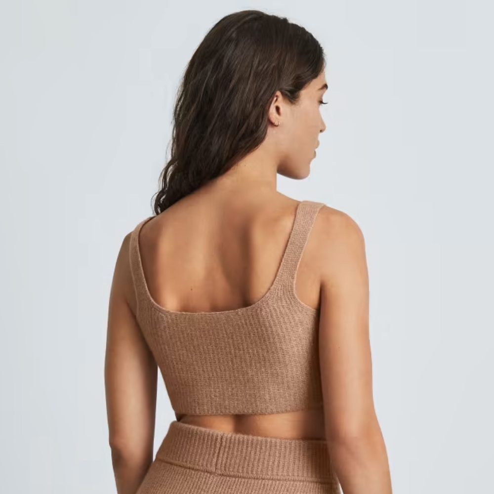 Everlane The Cozy Stretch Tank in Camel Crop Top Size XS New With Tags - Picture 3 of 13